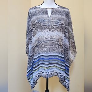 Dana Buchman flowy high/low tunic top ~XL